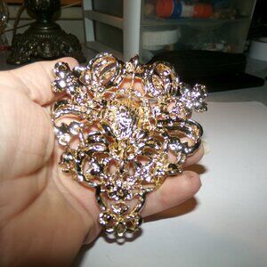 vintage large crystal brooch or pendant.